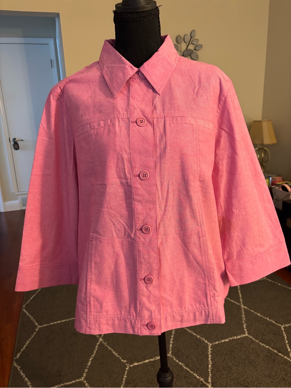Coldwater Creek Pink Button-Front Blazer Jacket